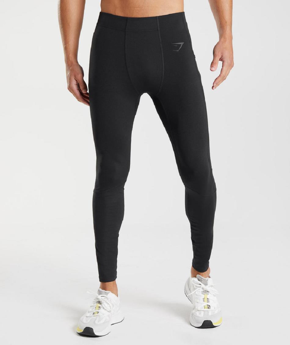 Legginsy Męskie Gymshark Control Baselayer Czarne | PL 4092VRW